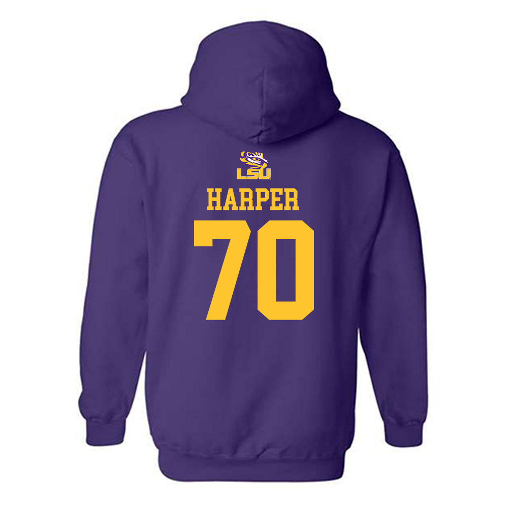 LSU - NCAA Football : Devin Harper - Replica Shersey Hooded Sweatshirt-1