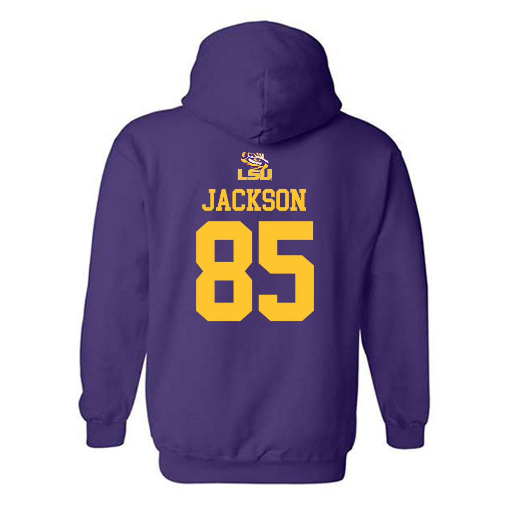 LSU - NCAA Football : Josh Jackson - Replica Shersey Hooded Sweatshirt-1