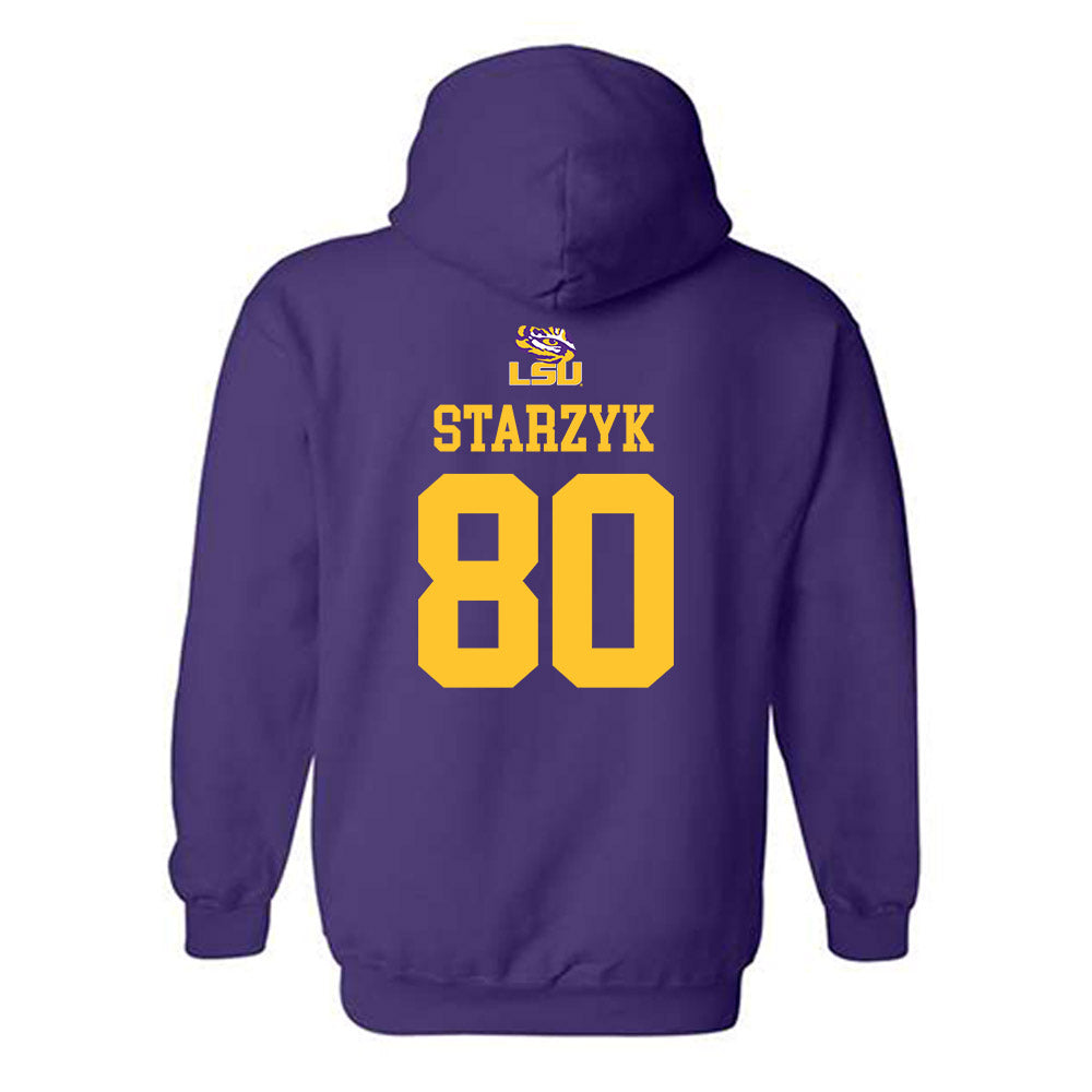 LSU - NCAA Football : Scott Starzyk - Replica Shersey Hooded Sweatshirt-1