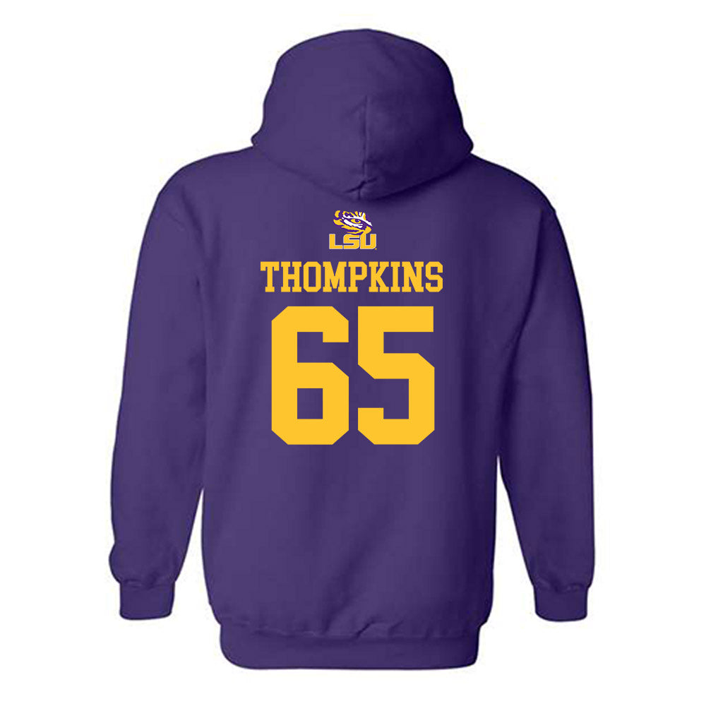 LSU - NCAA Football : Sean Thompkins - Replica Shersey Hooded Sweatshirt-1