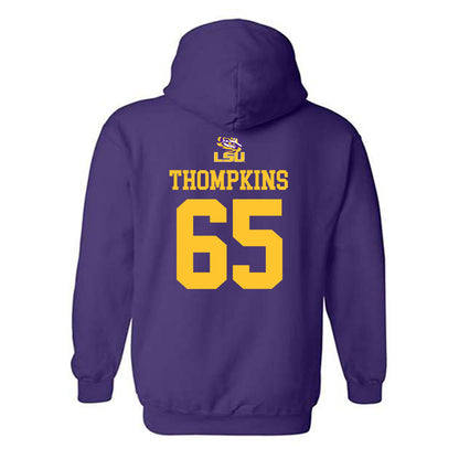 LSU - NCAA Football : Sean Thompkins - Replica Shersey Hooded Sweatshirt-1