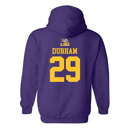 LSU - NCAA Football : Caden Durham - Replica Shersey Hooded Sweatshirt-1