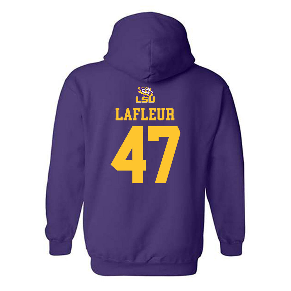 LSU - NCAA Football : JD LaFleur - Replica Shersey Hooded Sweatshirt-1