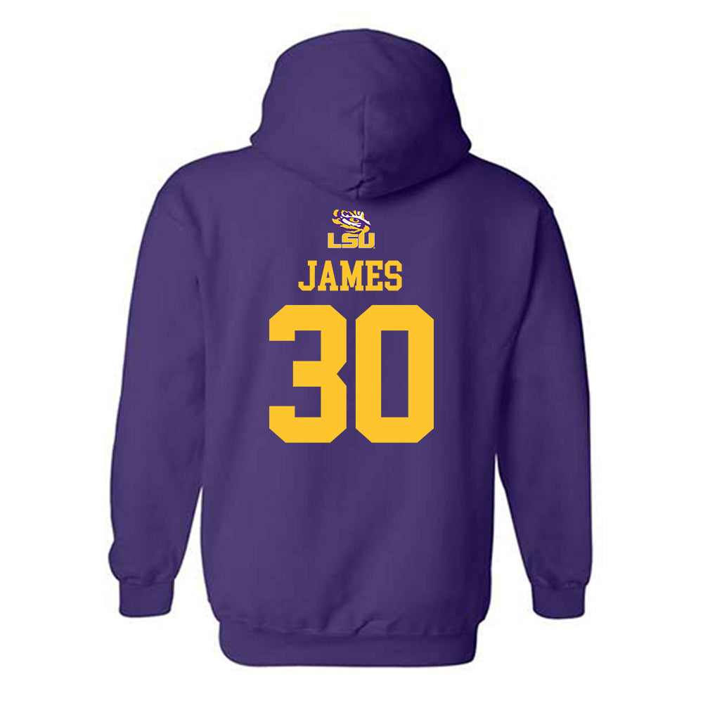 LSU - NCAA Football : Treylan James - Replica Shersey Hooded Sweatshirt-1