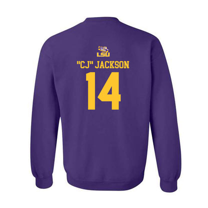 LSU - NCAA Football : Christopher "CJ" Jackson - Replica Shersey Crewneck Sweatshirt-1