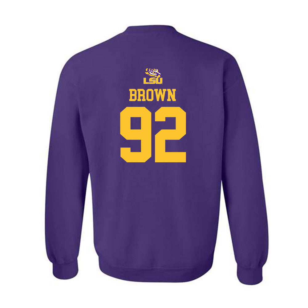 LSU - NCAA Football : Brandon Brown - Replica Shersey Crewneck Sweatshirt-1
