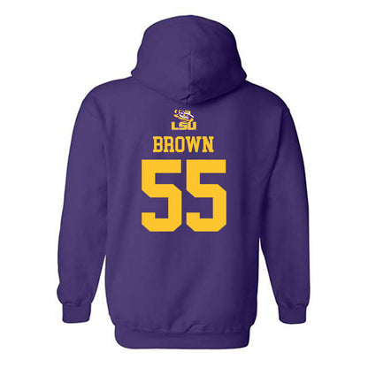 LSU - NCAA Football : Lamar Brown - Replica Shersey Hooded Sweatshirt-1