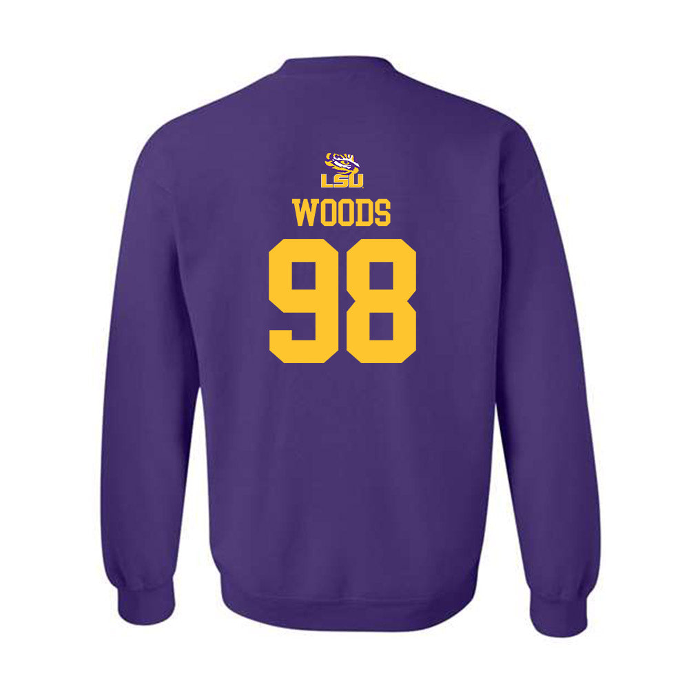 LSU - NCAA Football : Achilles Woods - Replica Shersey Crewneck Sweatshirt-1
