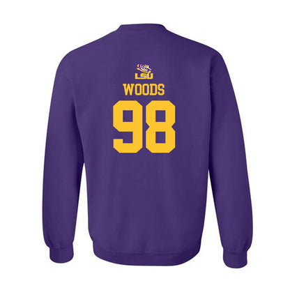 LSU - NCAA Football : Achilles Woods - Replica Shersey Crewneck Sweatshirt-1