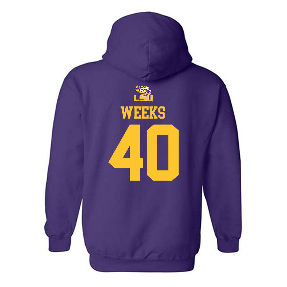 LSU - NCAA Football : Whit Weeks - Replica Shersey Hooded Sweatshirt-1