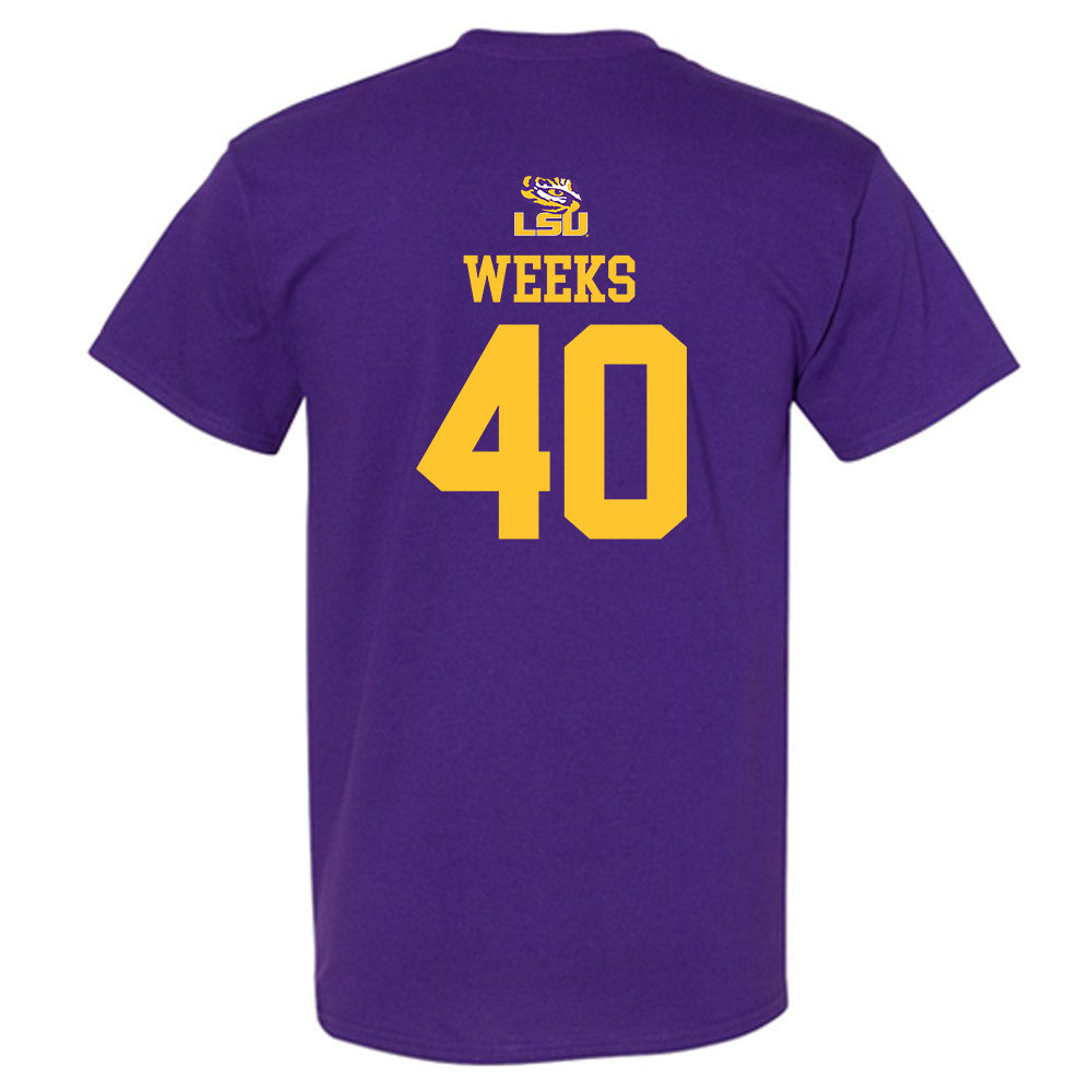 LSU - NCAA Football : Whit Weeks - Replica Shersey T-Shirt-1