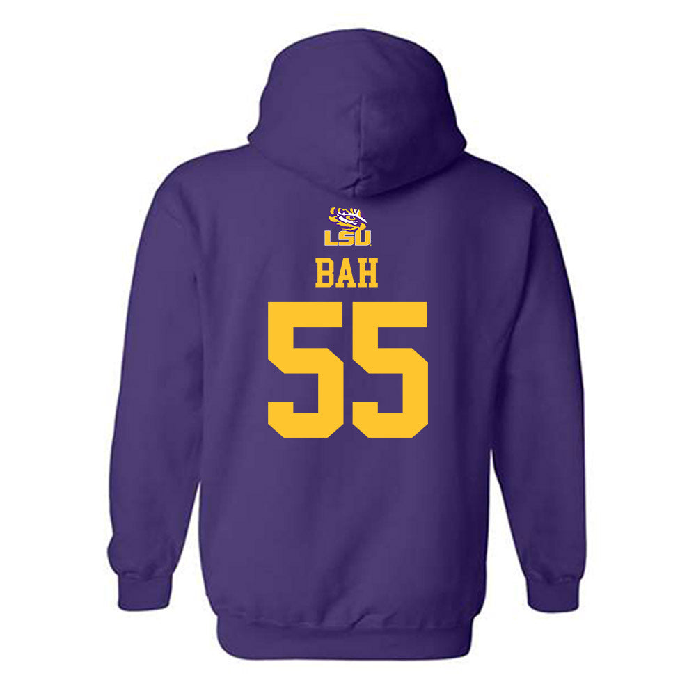 LSU - NCAA Football : Aliou Bah - Replica Shersey Hooded Sweatshirt-1
