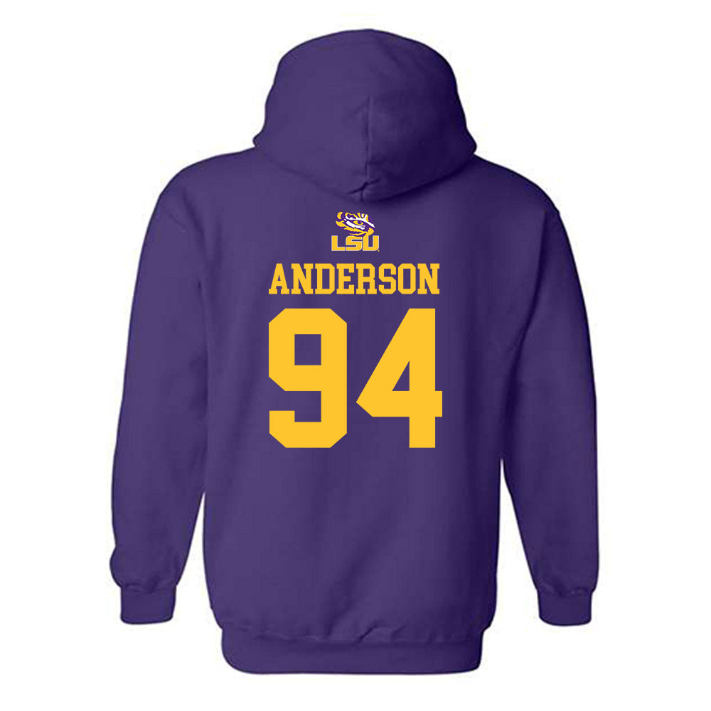 LSU - NCAA Football : Richard Anderson - Replica Shersey Hooded Sweatshirt-1