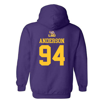 LSU - NCAA Football : Richard Anderson - Replica Shersey Hooded Sweatshirt-1