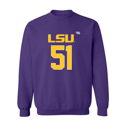 LSU - NCAA Football : Ryan Miret - Replica Shersey Crewneck Sweatshirt-0
