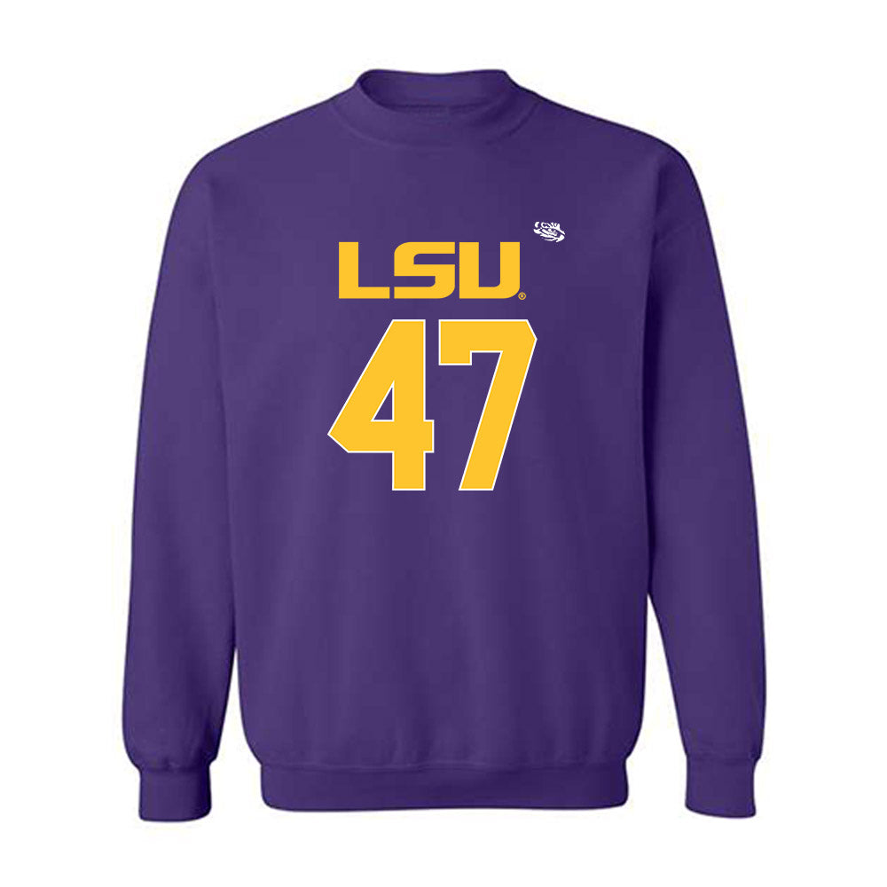 LSU - NCAA Football : JD LaFleur - Replica Shersey Crewneck Sweatshirt-0