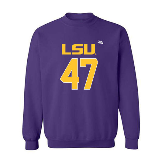 LSU - NCAA Football : JD LaFleur - Replica Shersey Crewneck Sweatshirt-0