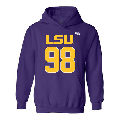 LSU - NCAA Football : Achilles Woods - Replica Shersey Hooded Sweatshirt-0