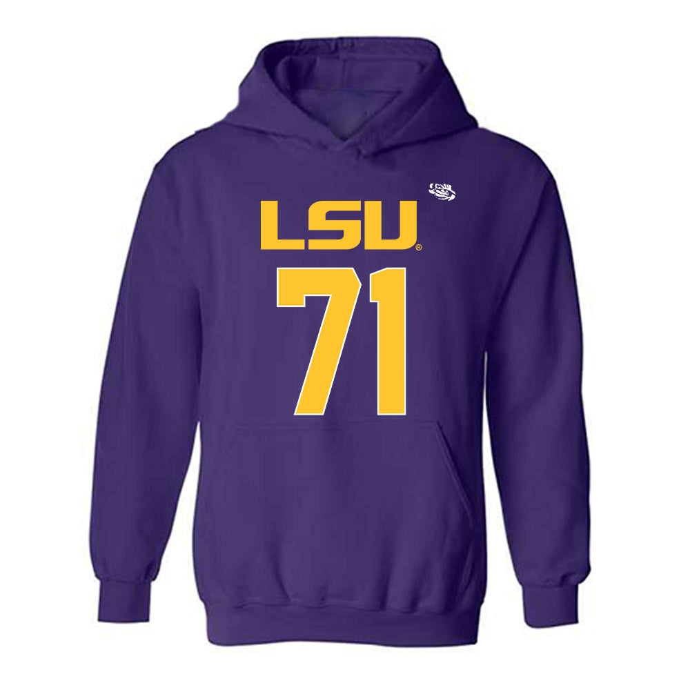 LSU - NCAA Football : Brysten Martinez - Replica Shersey Hooded Sweatshirt-0