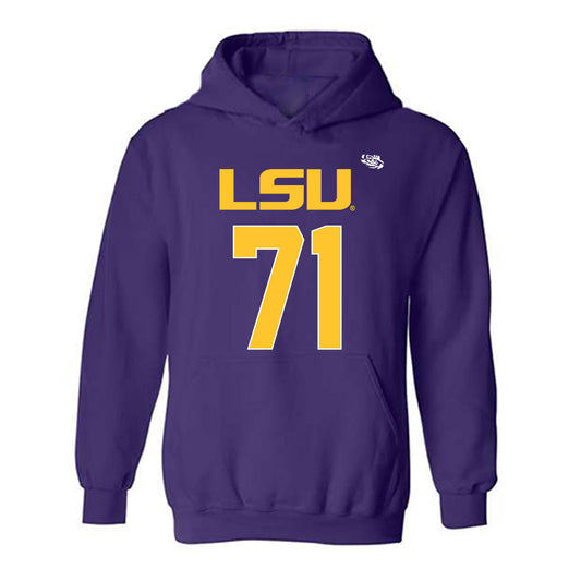 LSU - NCAA Football : Brysten Martinez - Replica Shersey Hooded Sweatshirt-0