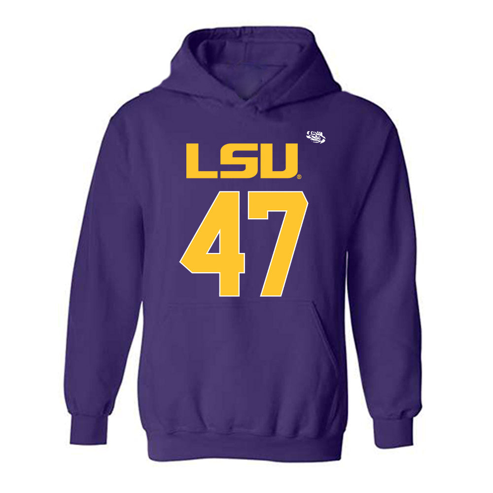 LSU - NCAA Football : JD LaFleur - Replica Shersey Hooded Sweatshirt-0