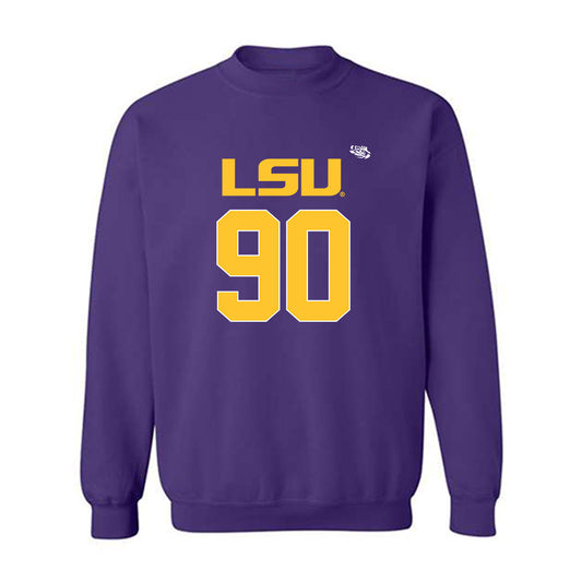 LSU - NCAA Football : Grant Chadwick - Replica Shersey Crewneck Sweatshirt-0