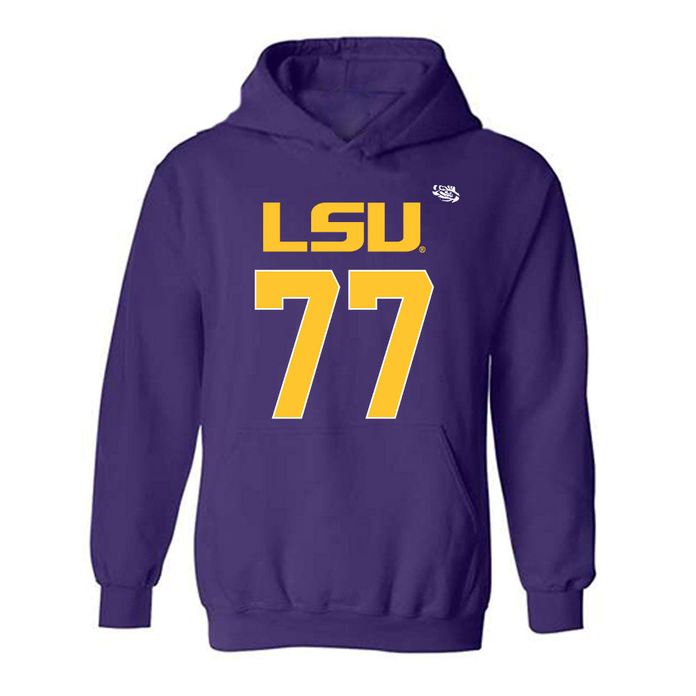 LSU - NCAA Football : Jordan Seaton - Replica Shersey Hooded Sweatshirt-0