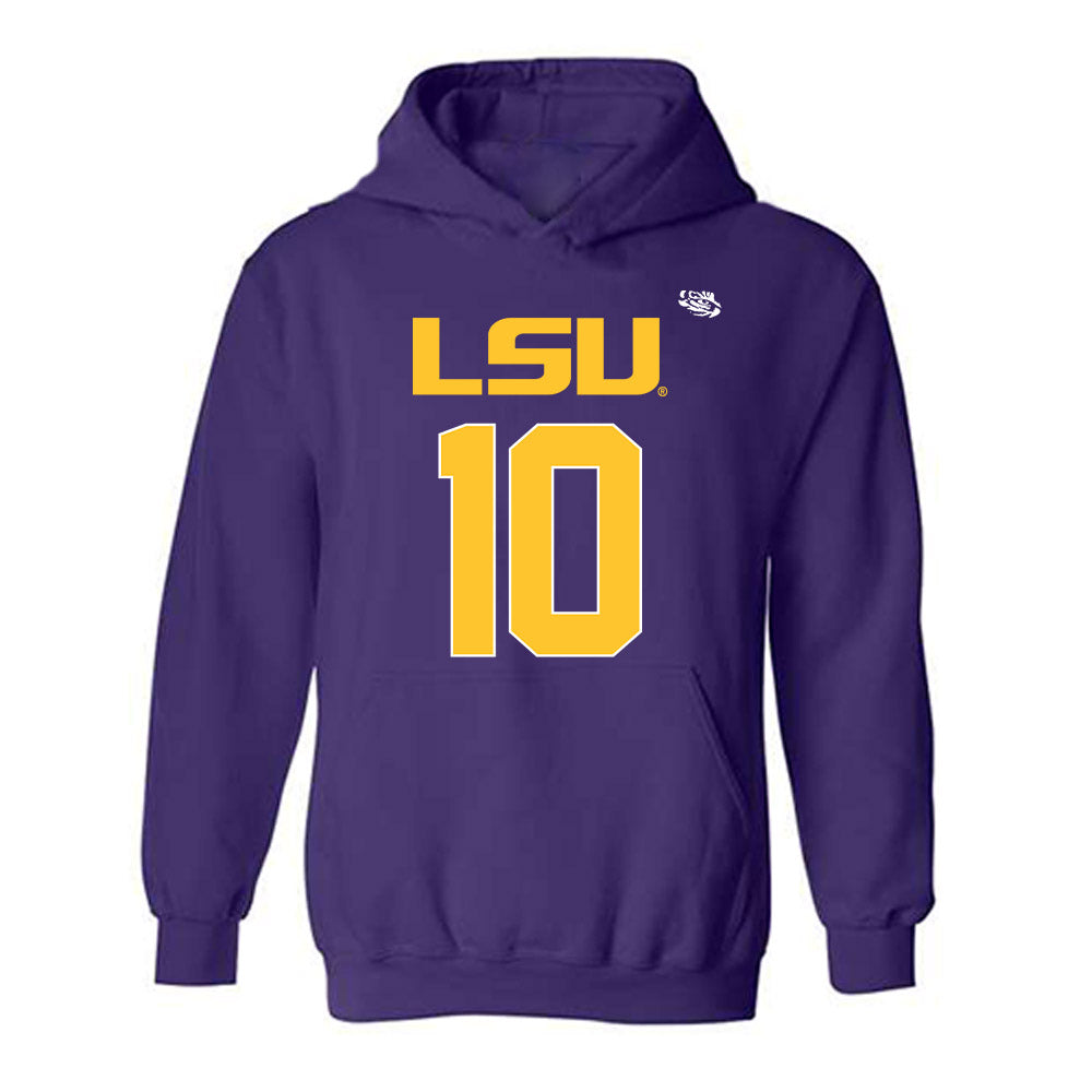 LSU - NCAA Football : Sam Leavitt - Replica Shersey Hooded Sweatshirt-0