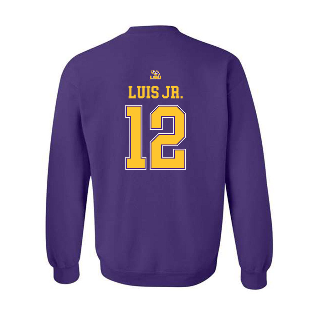 LSU - NCAA Men's Basketball : RJ Luis Jr. - Replica Shersey Crewneck Sweatshirt-1