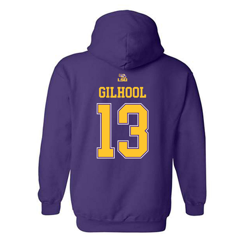 LSU - NCAA Men's Basketball : Matthew Gilhool - Replica Shersey Hooded Sweatshirt-1