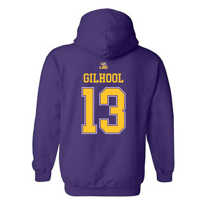 LSU - NCAA Men's Basketball : Matthew Gilhool - Replica Shersey Hooded Sweatshirt-1