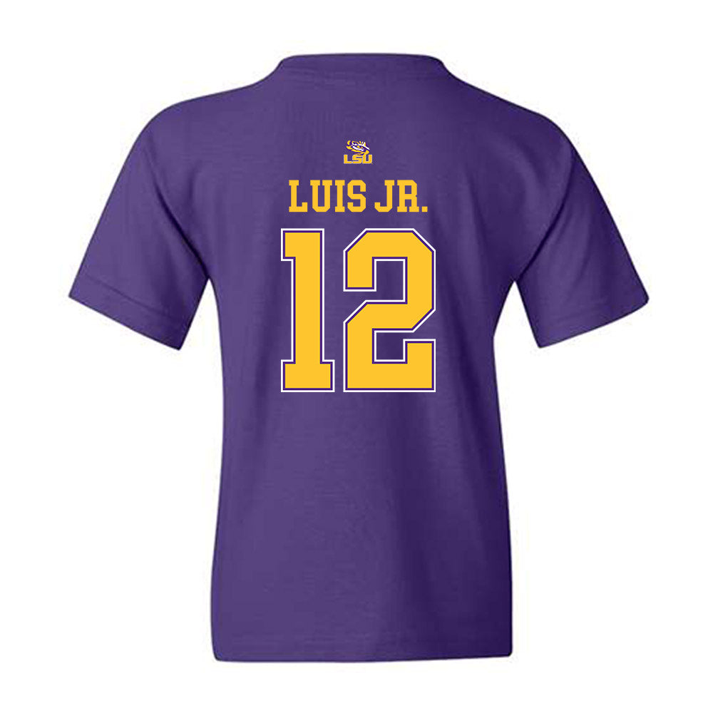 LSU - NCAA Men's Basketball : RJ Luis Jr. - Replica Shersey Youth T-Shirt-1