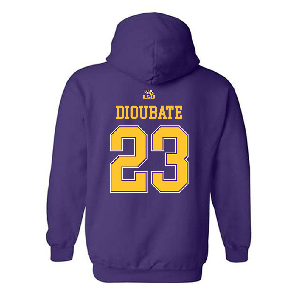 LSU - NCAA Men's Basketball : Mouhamed Dioubate - Replica Shersey Hooded Sweatshirt-1
