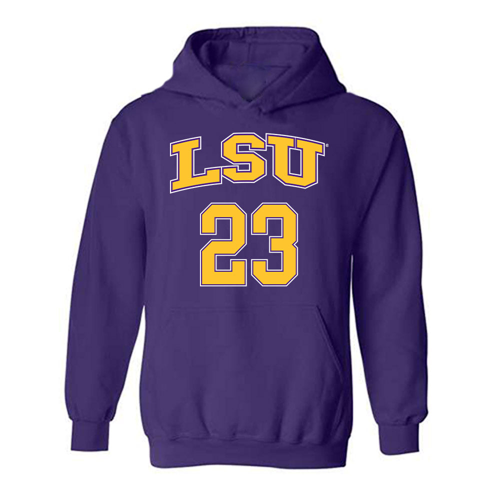 LSU - NCAA Men's Basketball : Mouhamed Dioubate - Replica Shersey Hooded Sweatshirt-0