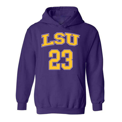 LSU - NCAA Men's Basketball : Mouhamed Dioubate - Replica Shersey Hooded Sweatshirt-0