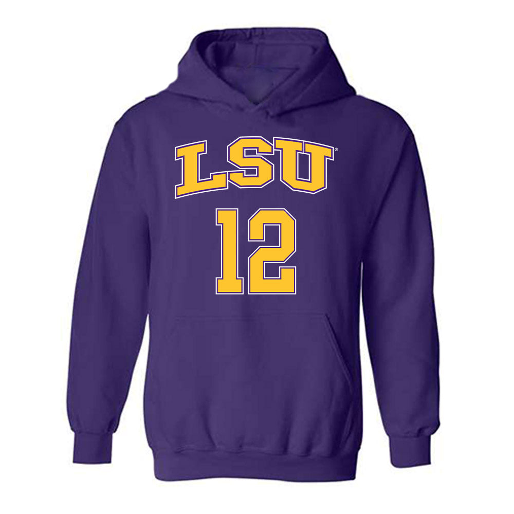 LSU - NCAA Men's Basketball : RJ Luis Jr. - Replica Shersey Hooded Sweatshirt-0