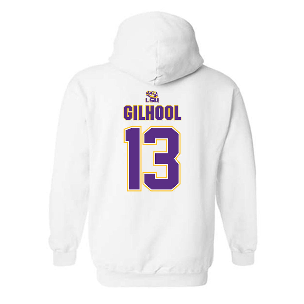 LSU - NCAA Men's Basketball : Matthew Gilhool - Replica Shersey Hooded Sweatshirt-1