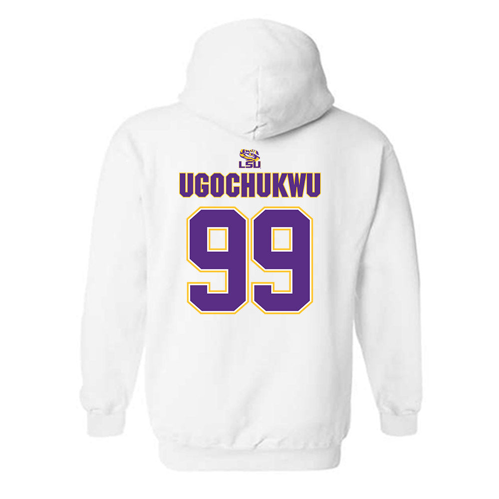 LSU - NCAA Men's Basketball : Divine-Collins Ugochukwu - Replica Shersey Hooded Sweatshirt-1