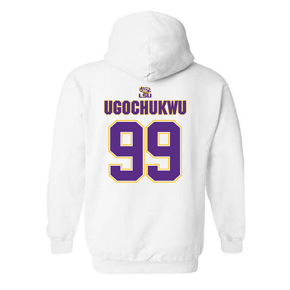 LSU - NCAA Men's Basketball : Divine-Collins Ugochukwu - Replica Shersey Hooded Sweatshirt-1