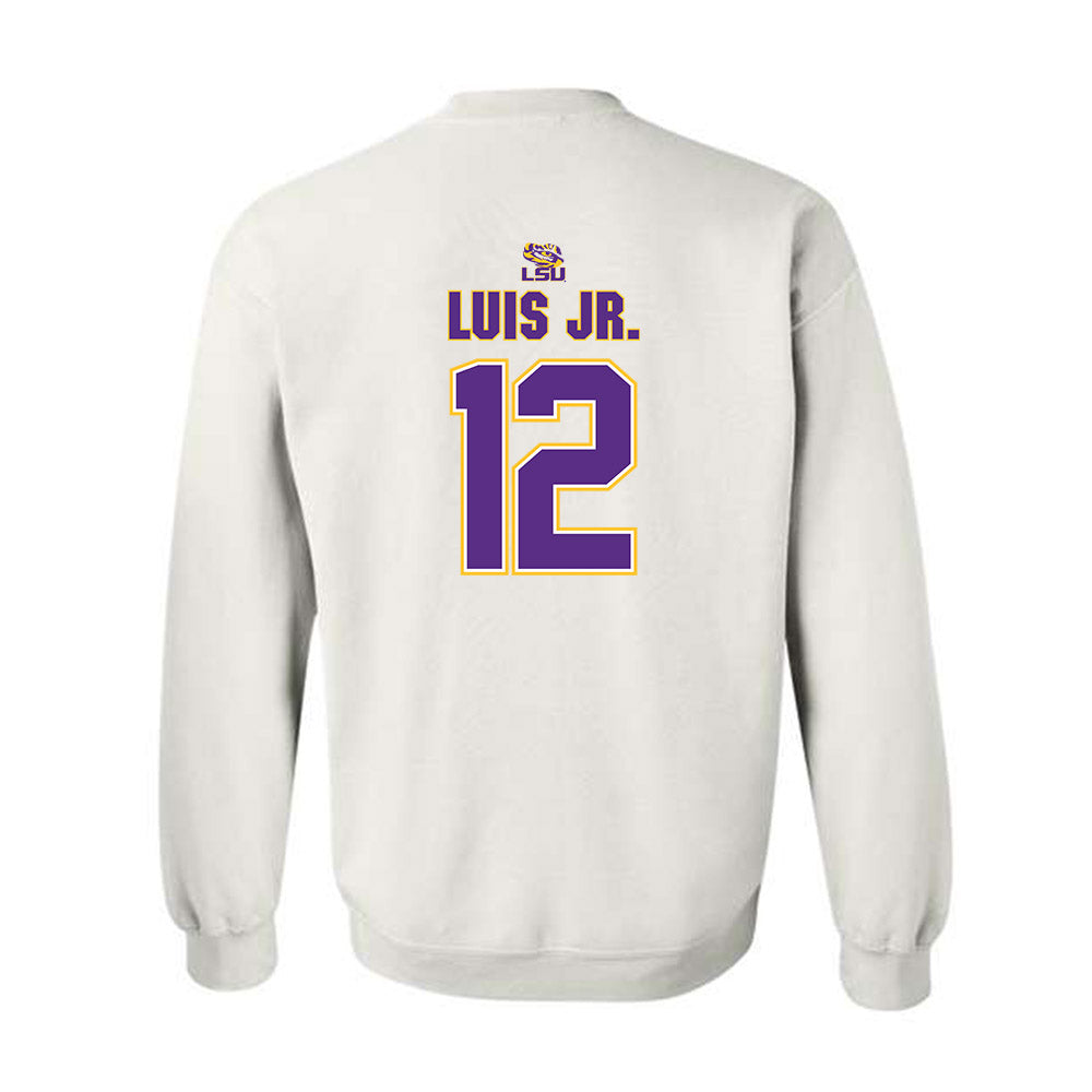 LSU - NCAA Men's Basketball : RJ Luis Jr. - Replica Shersey Crewneck Sweatshirt-1