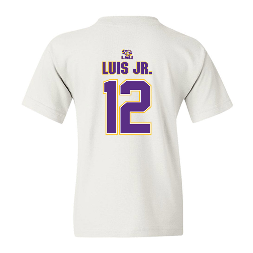 LSU - NCAA Men's Basketball : RJ Luis Jr. - Replica Shersey Youth T-Shirt-1