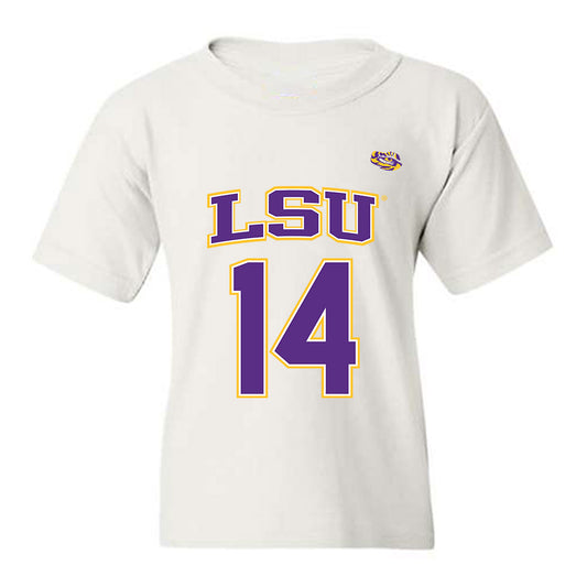 LSU - NCAA Men's Basketball : Jaden Bobbett - Replica Shersey Youth T-Shirt-0