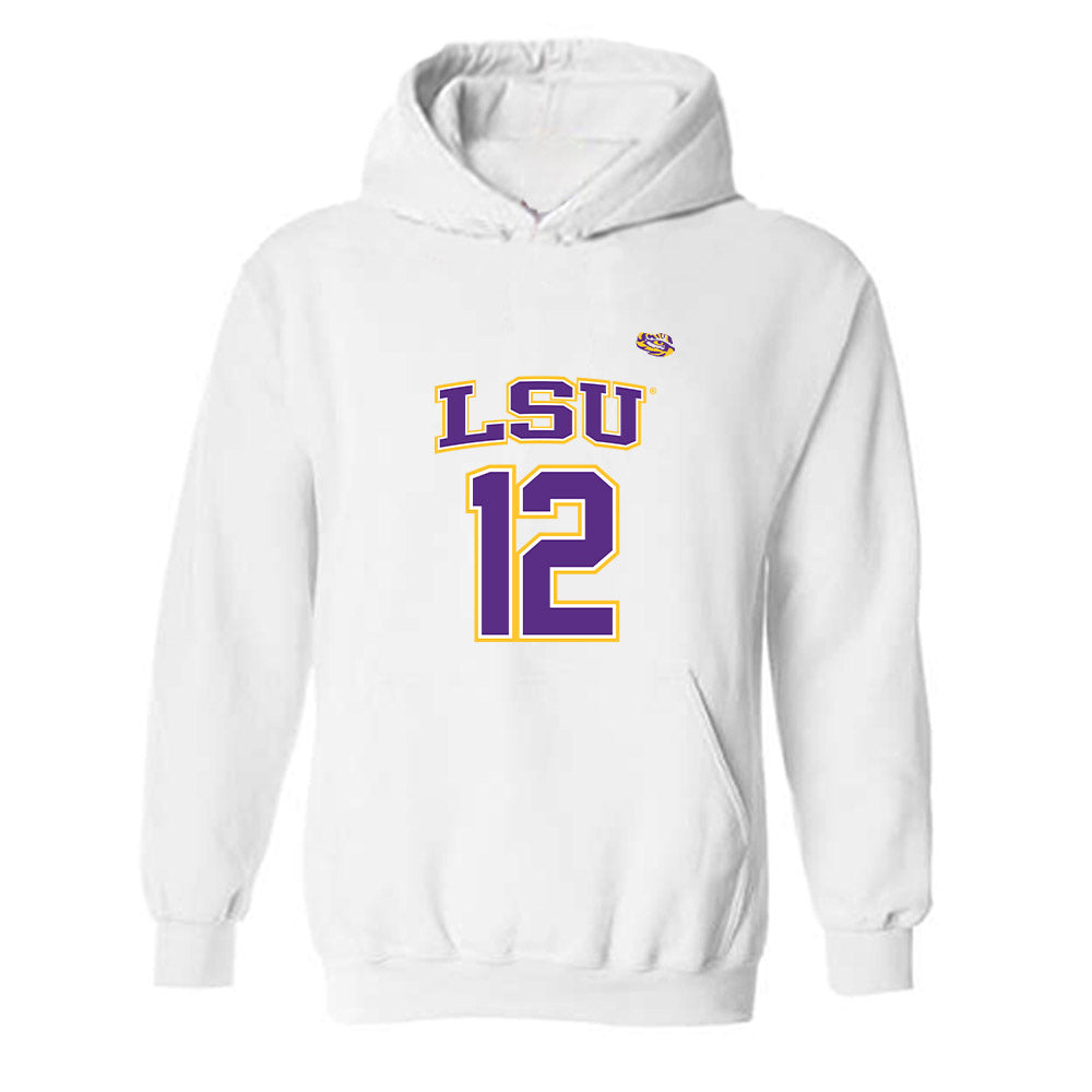 LSU - NCAA Men's Basketball : RJ Luis Jr. - Replica Shersey Hooded Sweatshirt-0