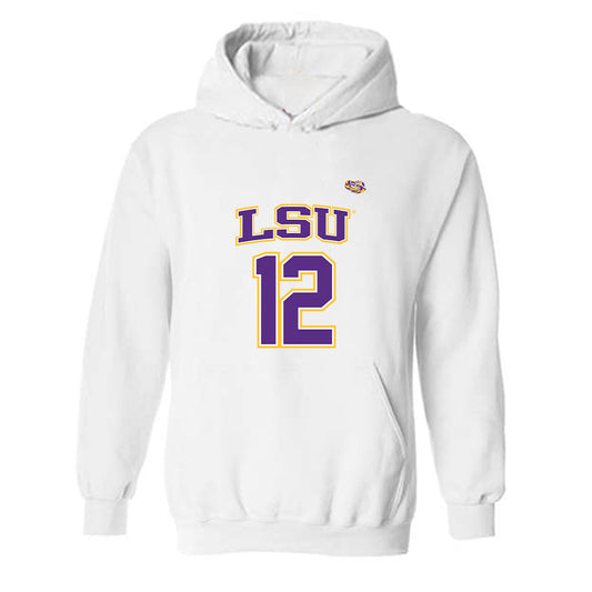 LSU - NCAA Men's Basketball : RJ Luis Jr. - Replica Shersey Hooded Sweatshirt-0