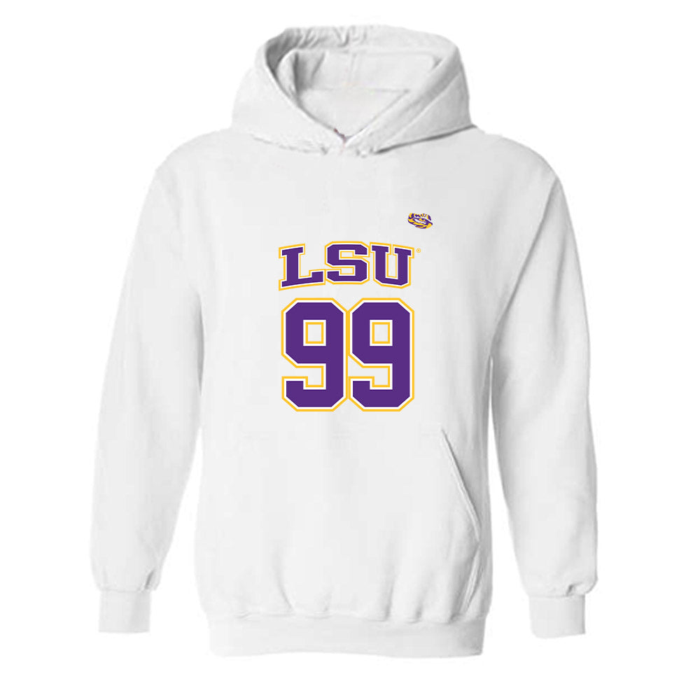 LSU - NCAA Men's Basketball : Divine-Collins Ugochukwu - Replica Shersey Hooded Sweatshirt-0