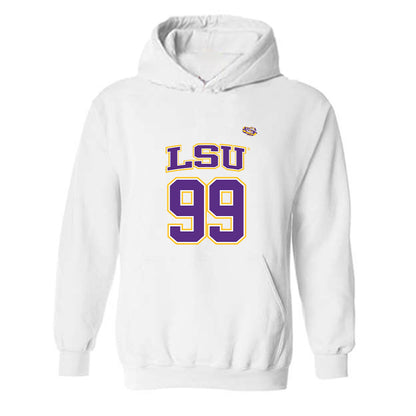 LSU - NCAA Men's Basketball : Divine-Collins Ugochukwu - Replica Shersey Hooded Sweatshirt-0