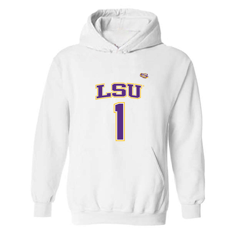 LSU - NCAA Men's Basketball : Abdi Bashir - Replica Shersey Hooded Sweatshirt-0