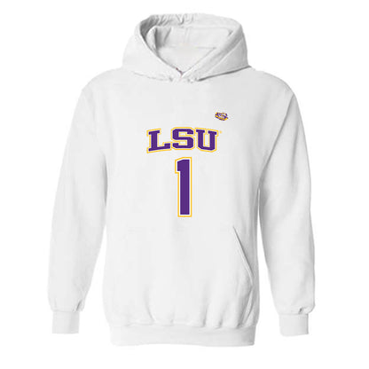 LSU - NCAA Men's Basketball : Abdi Bashir - Replica Shersey Hooded Sweatshirt-0
