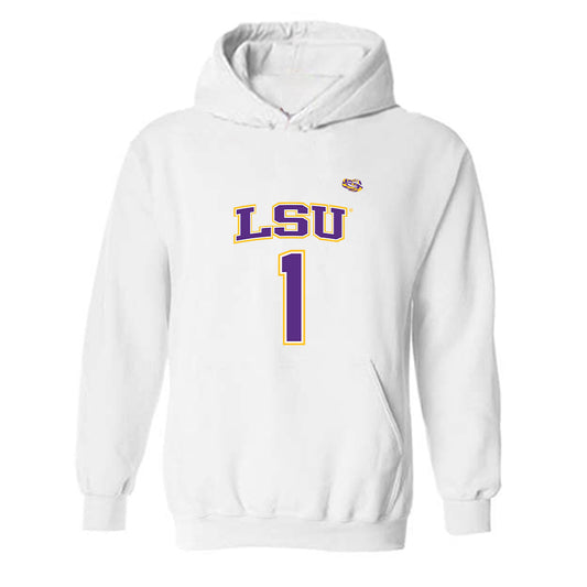 LSU - NCAA Men's Basketball : Abdi Bashir - Replica Shersey Hooded Sweatshirt-0