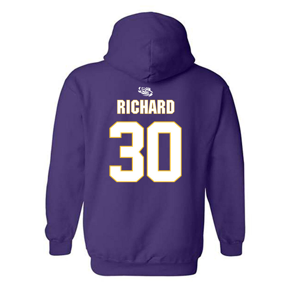 LSU - NCAA Women's Basketball : Jada Richard - Replica Shersey Hooded Sweatshirt-1
